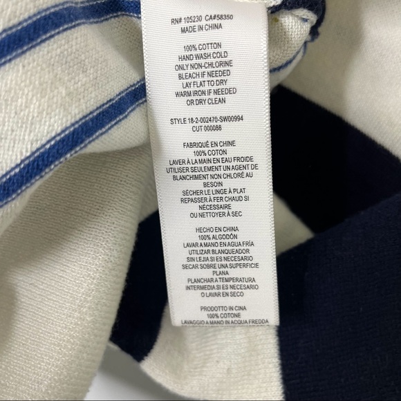 Joie Kaylara Cocktail Stripe Cotton Pullover Sweater Size XS Blue White Nautical - Picture 8 of 8